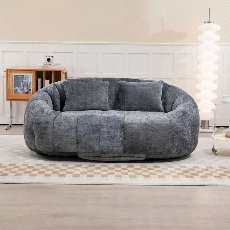 Chaise longue causeuse 59" en chenille rembourrée de mousse