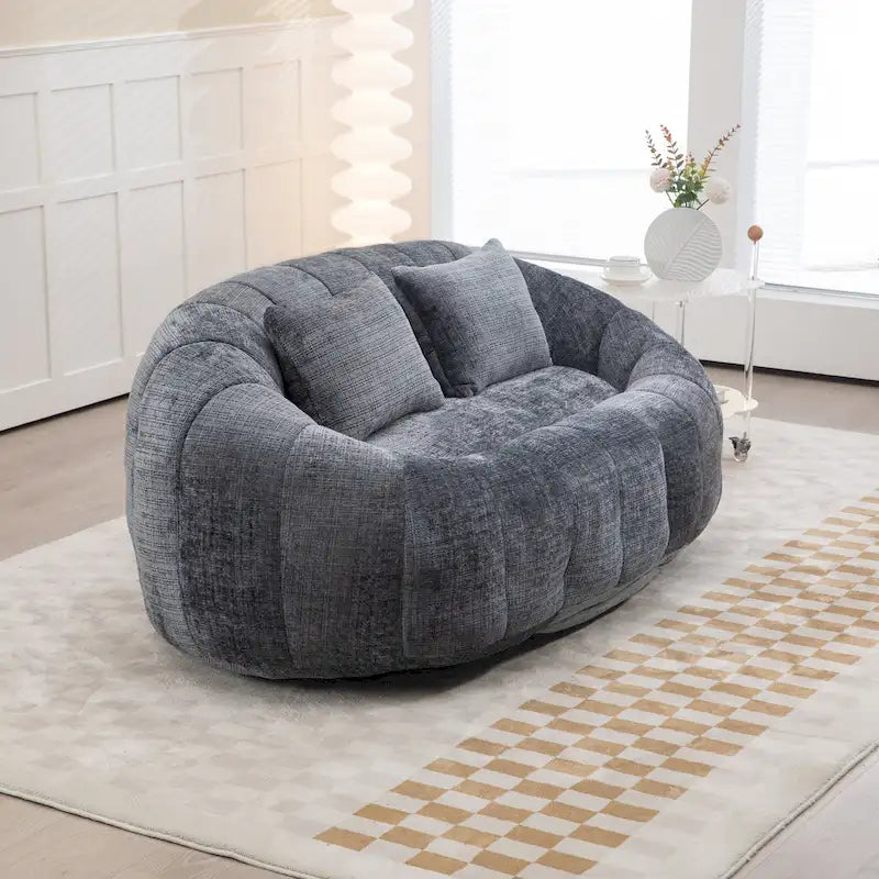 Chaise longue causeuse 59" en chenille rembourrée de mousse