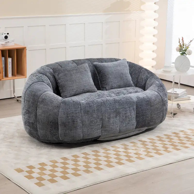 Chaise longue causeuse 59" en chenille rembourrée de mousse