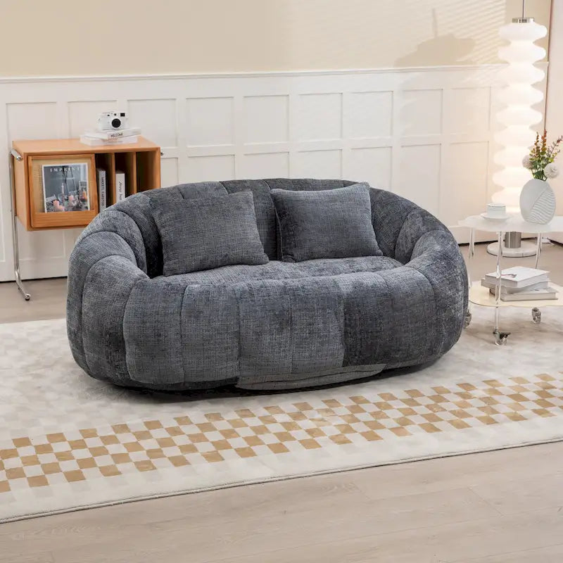 Chaise longue causeuse 59" en chenille rembourrée de mousse