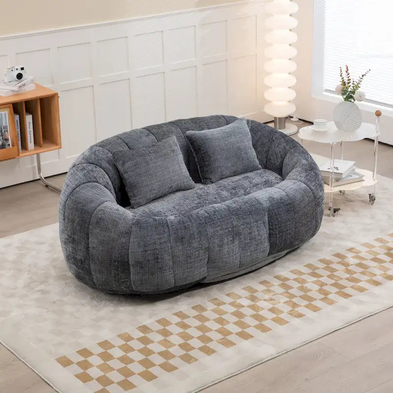 Chaise longue causeuse 59" en chenille rembourrée de mousse