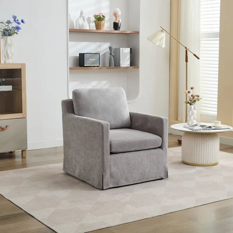 Fauteuil pivotant en chenille avec coussin de dossier amovible