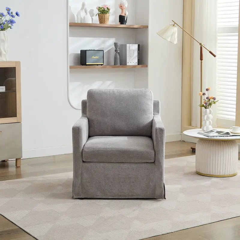 Fauteuil pivotant en chenille avec coussin de dossier amovible