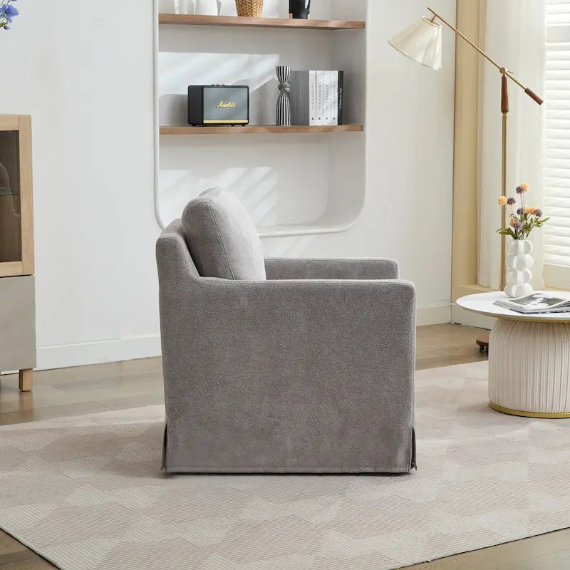 Fauteuil pivotant en chenille avec coussin de dossier amovible