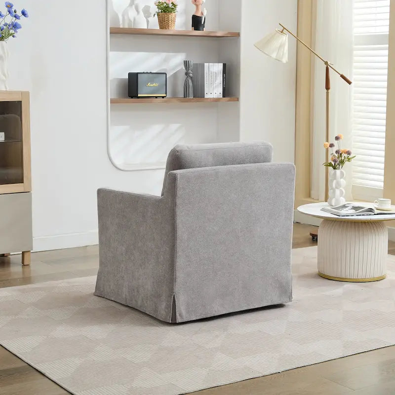 Fauteuil pivotant en chenille avec coussin de dossier amovible