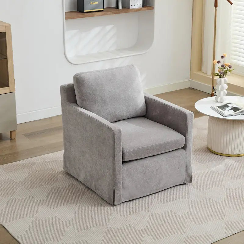 Fauteuil pivotant en chenille avec coussin de dossier amovible