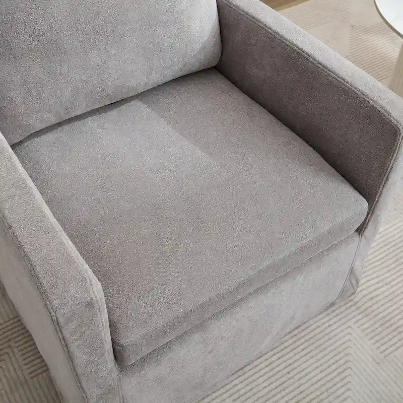 Fauteuil pivotant en chenille avec coussin de dossier amovible