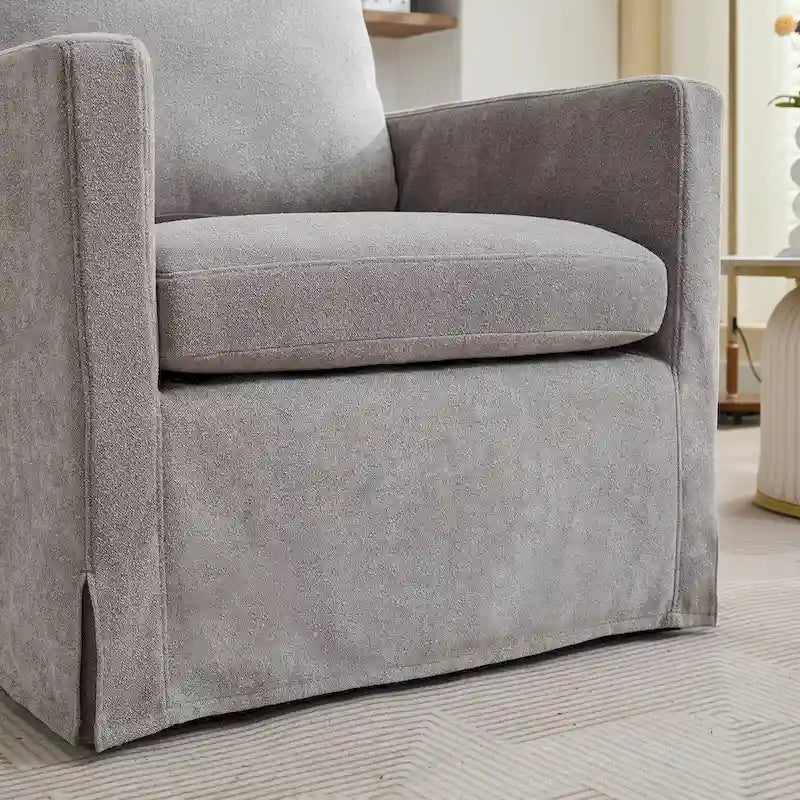 Fauteuil pivotant en chenille avec coussin de dossier amovible