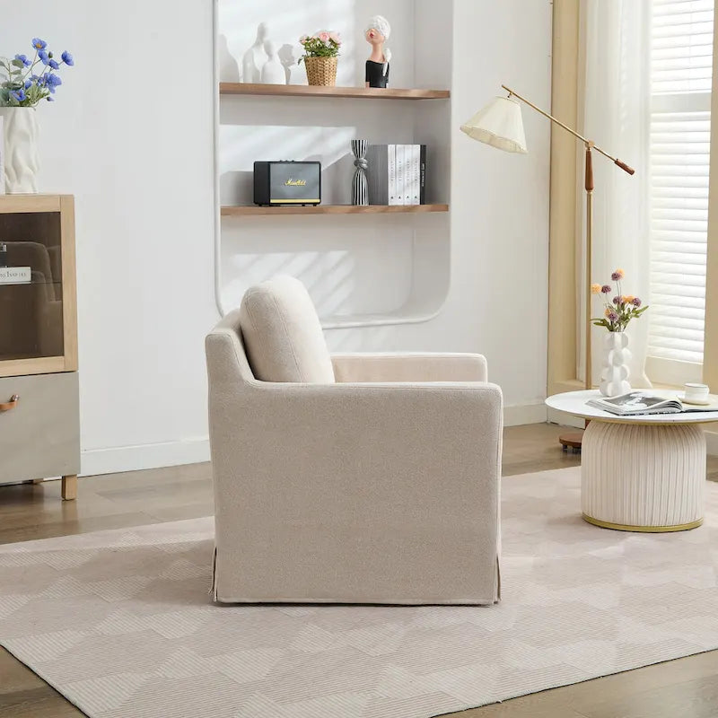 Fauteuil pivotant en chenille avec coussin de dossier amovible