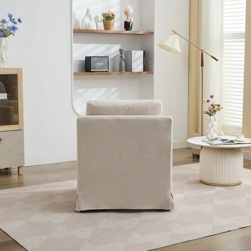 Fauteuil pivotant en chenille avec coussin de dossier amovible