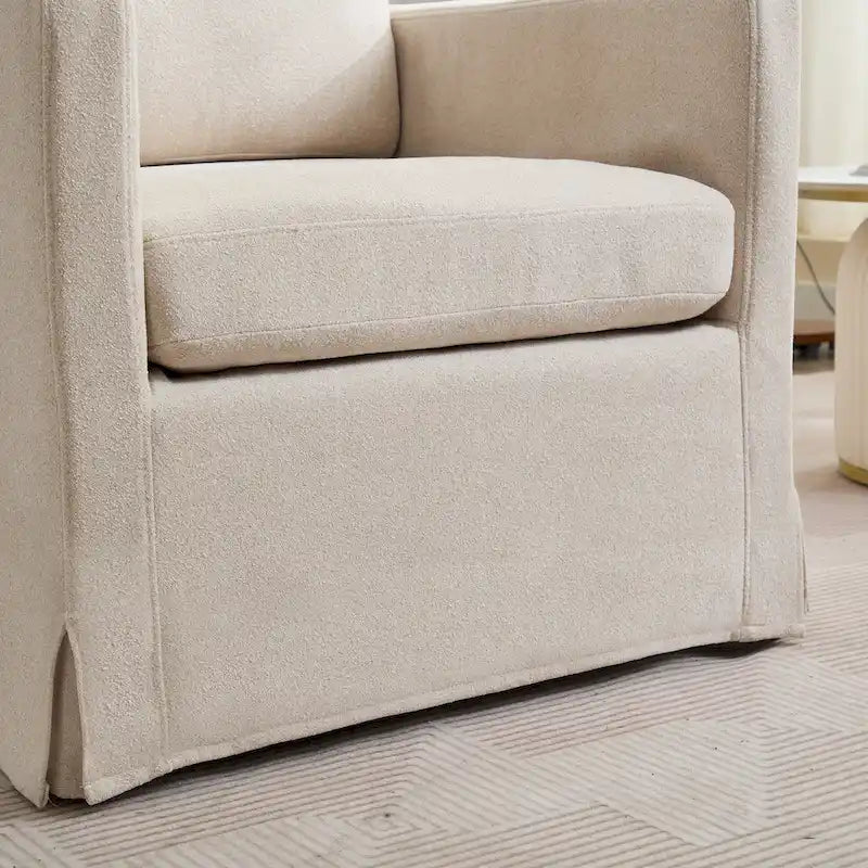 Fauteuil pivotant en chenille avec coussin de dossier amovible