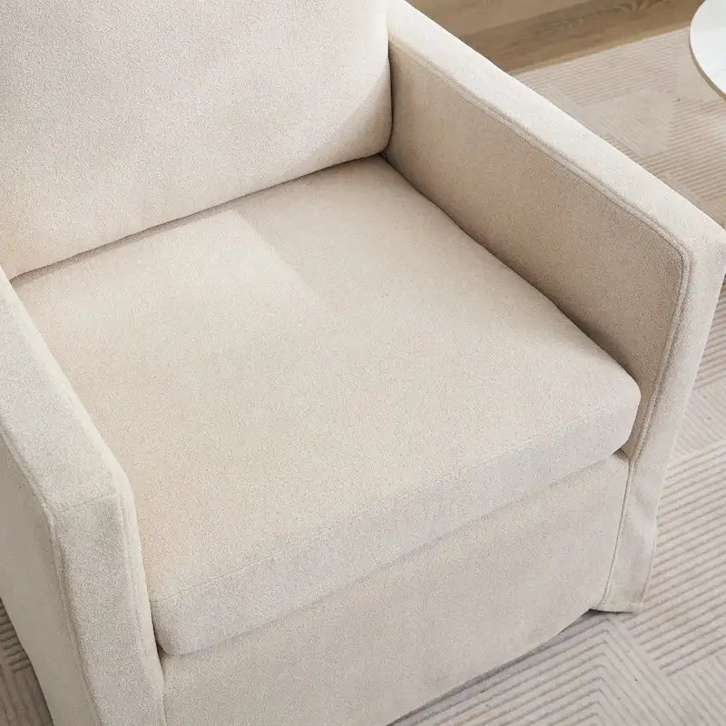 Fauteuil pivotant en chenille avec coussin de dossier amovible