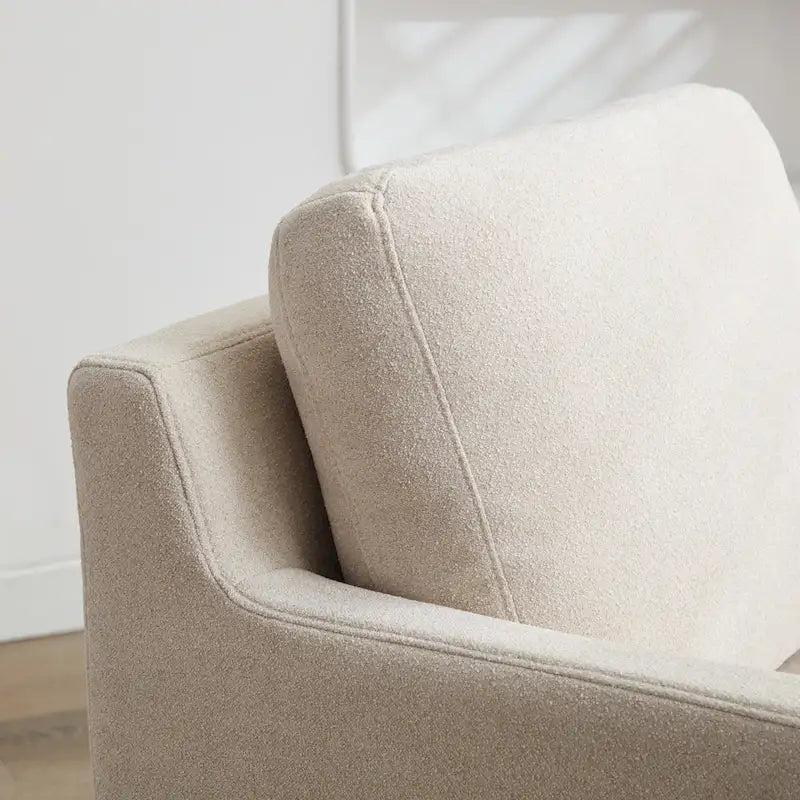 Fauteuil pivotant en chenille avec coussin de dossier amovible