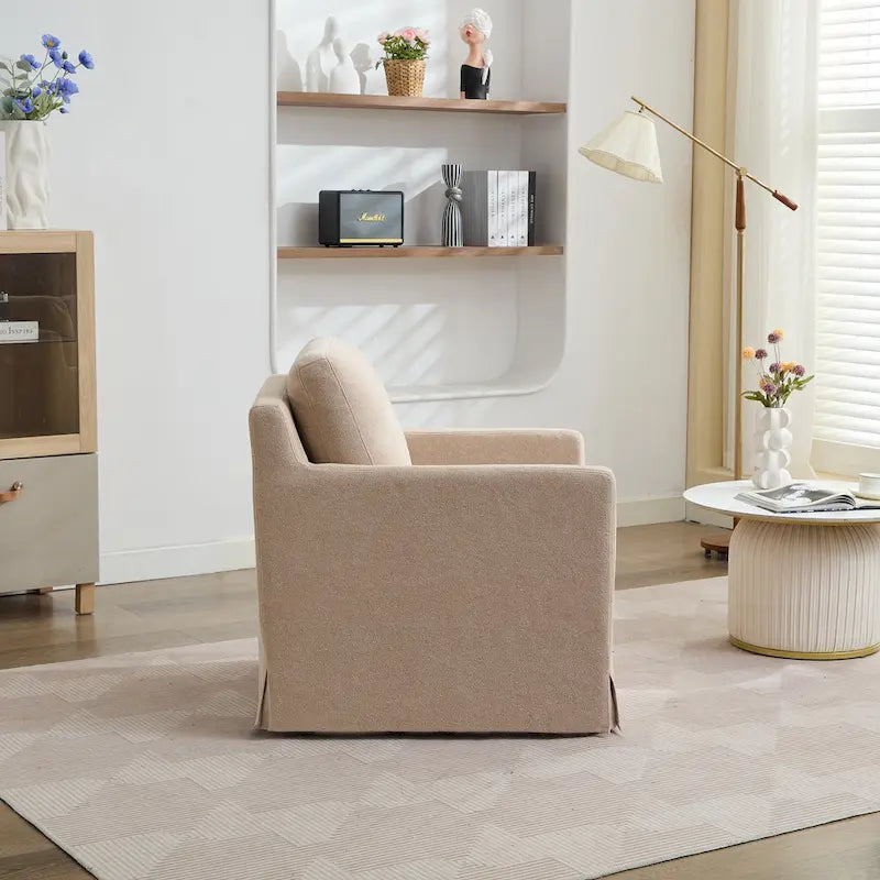 Fauteuil pivotant en chenille avec coussin de dossier amovible