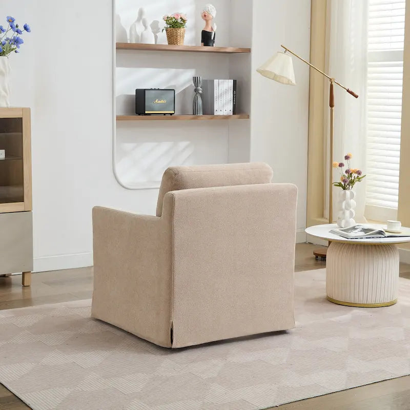Fauteuil pivotant en chenille avec coussin de dossier amovible
