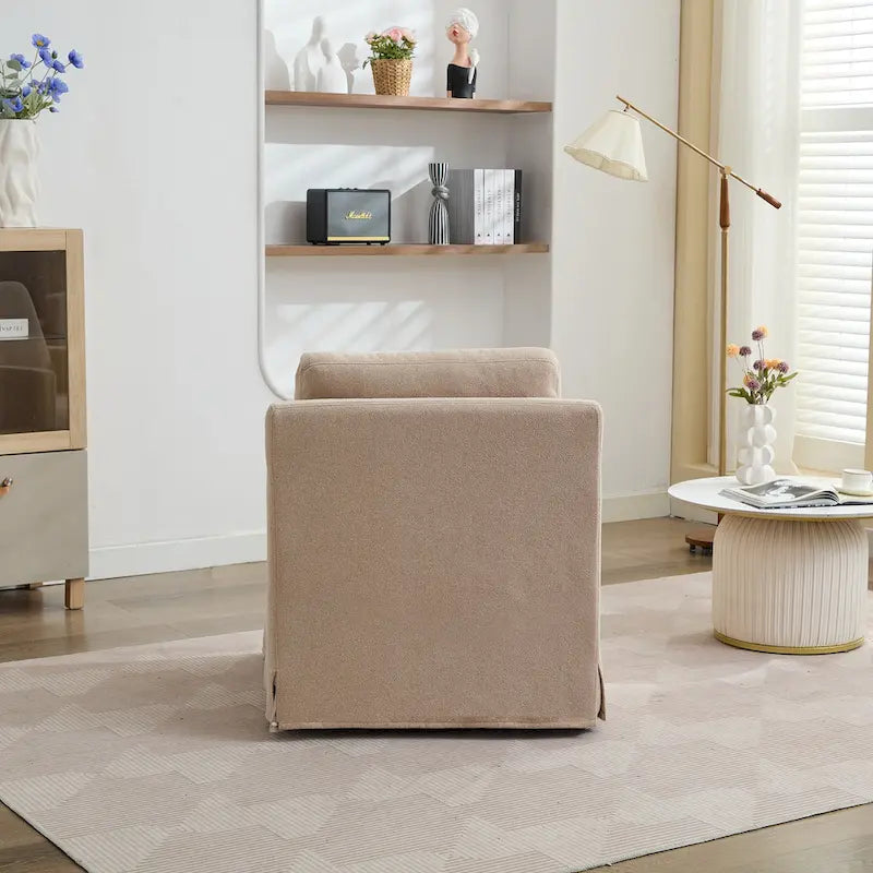 Fauteuil pivotant en chenille avec coussin de dossier amovible