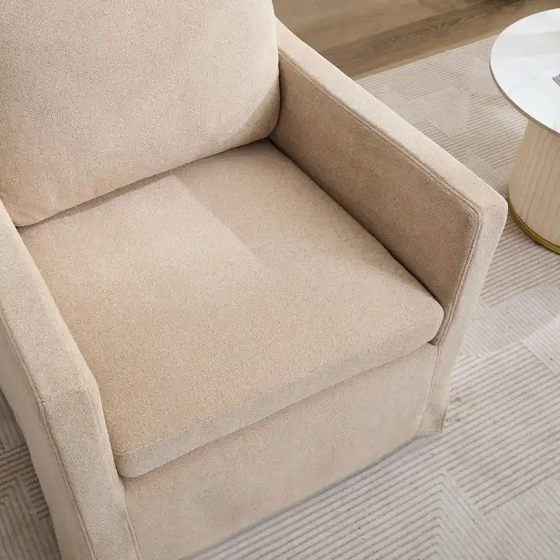 Fauteuil pivotant en chenille avec coussin de dossier amovible
