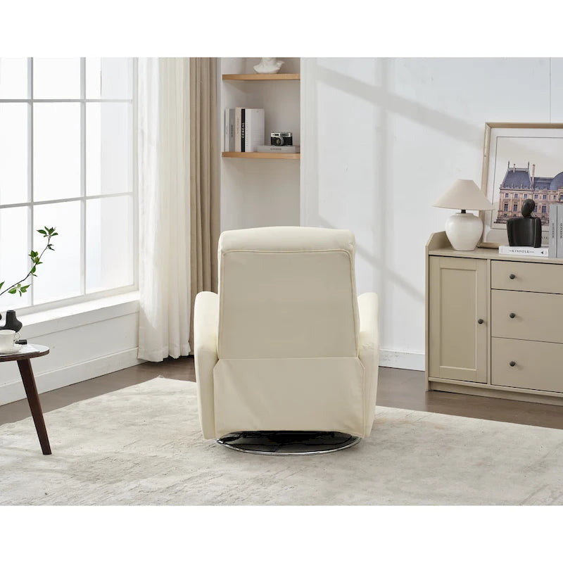 Fauteuil inclinable pivotant et coulissant en similicuir avec ports USB