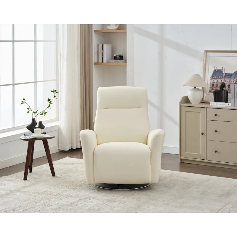 Fauteuil inclinable pivotant et coulissant en similicuir avec ports USB