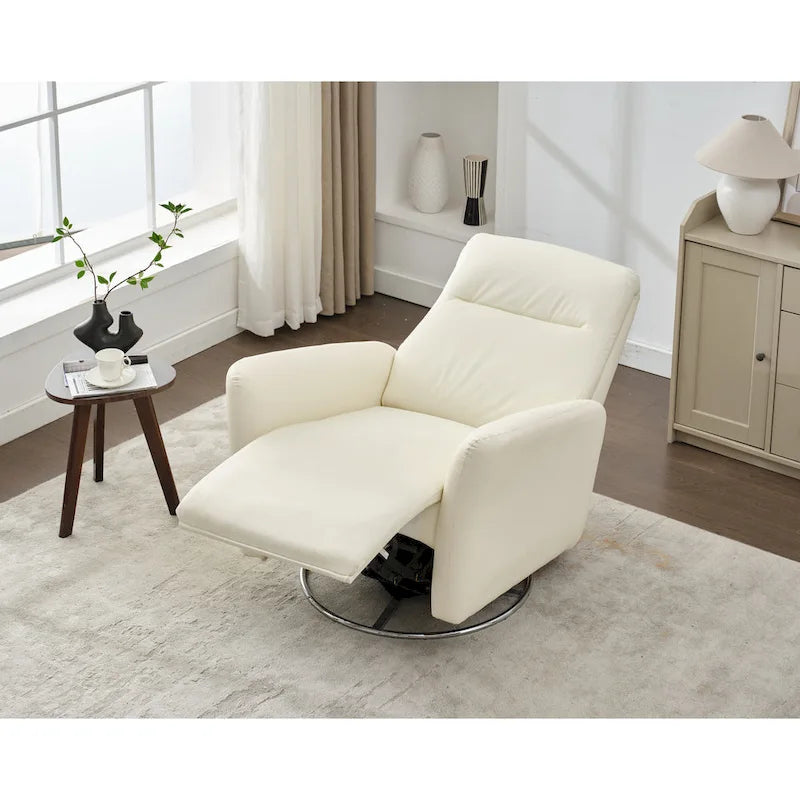 Fauteuil inclinable pivotant et coulissant en similicuir avec ports USB
