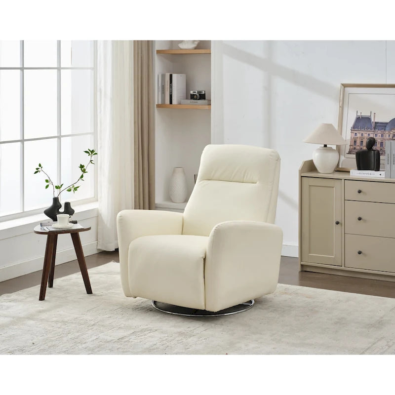 Fauteuil inclinable pivotant et coulissant en similicuir avec ports USB
