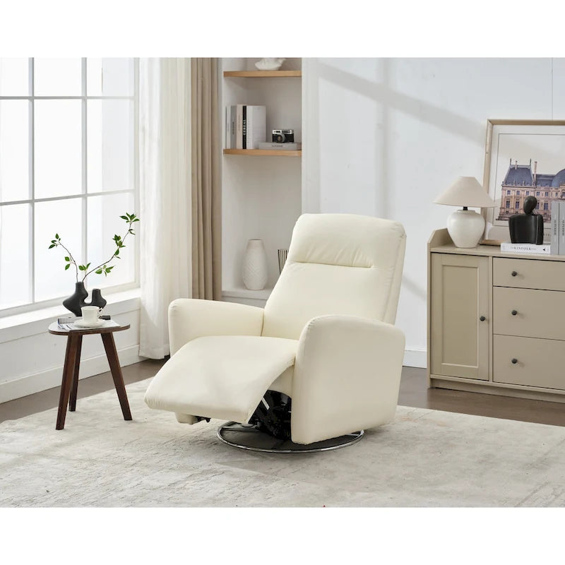 Fauteuil inclinable pivotant et coulissant en similicuir avec ports USB