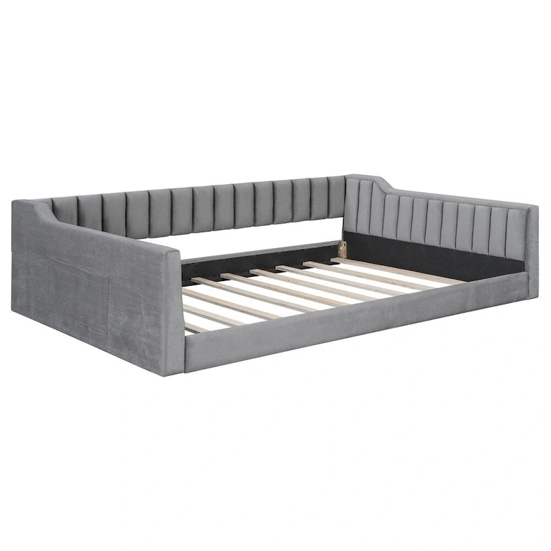 Lit de repos capitonné Full XL avec poche de rangement latérale