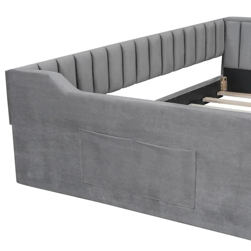 Lit de repos capitonné Full XL avec poche de rangement latérale