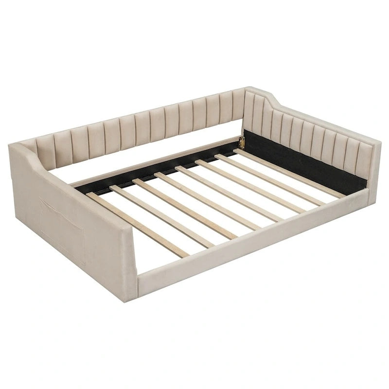 Lit de repos capitonné Full XL avec poche de rangement latérale