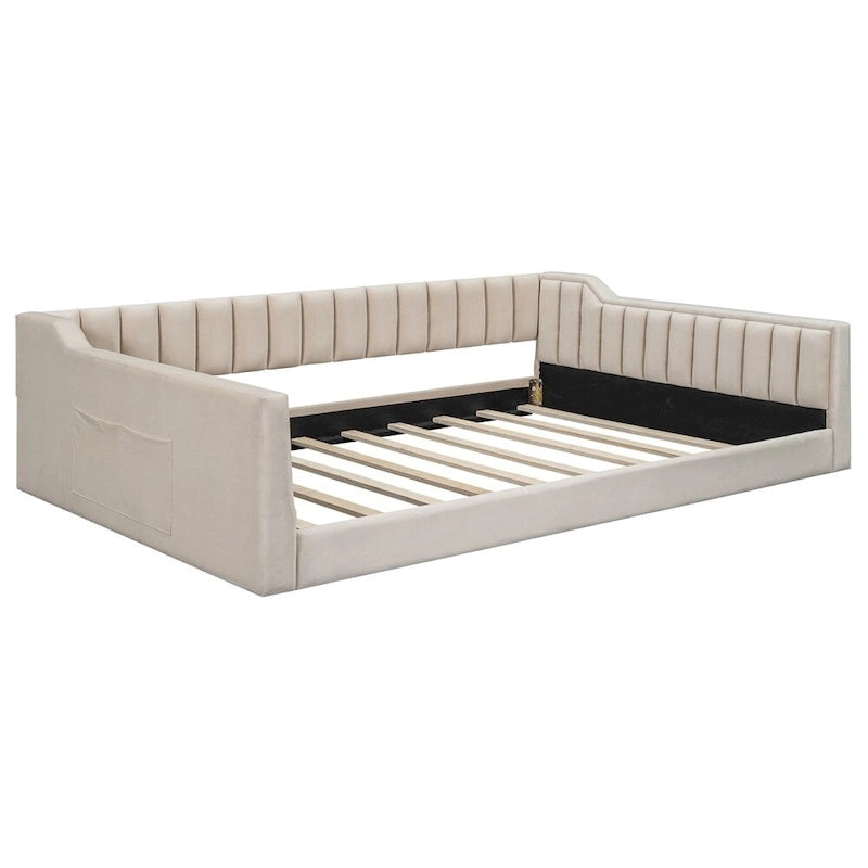 Lit de repos capitonné Full XL avec poche de rangement latérale