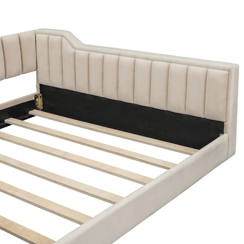 Lit de repos capitonné Full XL avec poche de rangement latérale