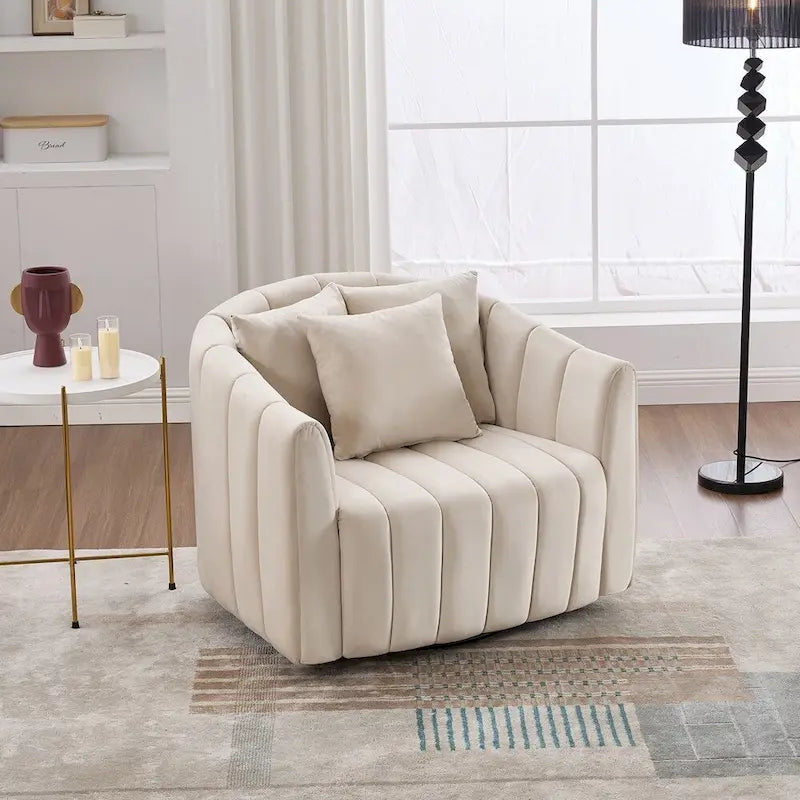 Fauteuil barillet pivotant à 360° avec assise rembourrée