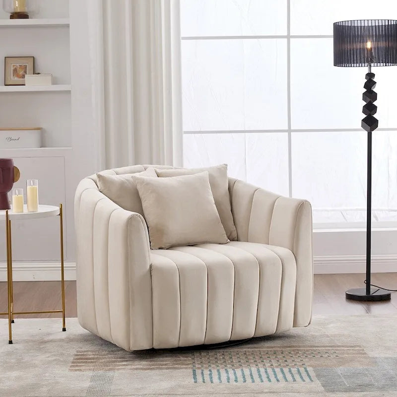 Fauteuil barillet pivotant à 360° avec assise rembourrée