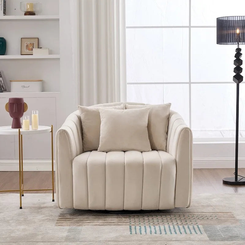 Fauteuil barillet pivotant à 360° avec assise rembourrée