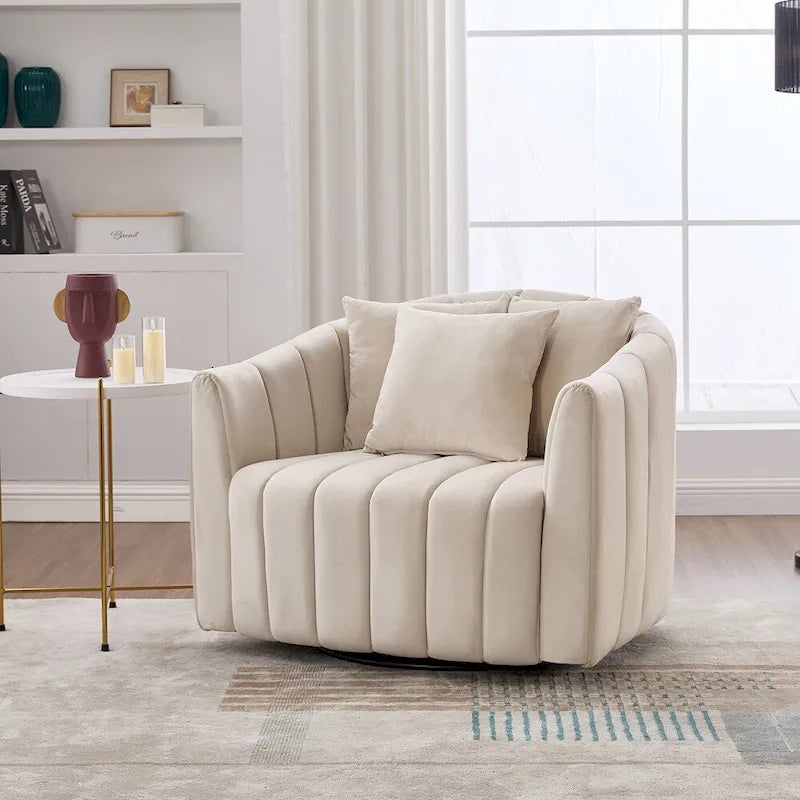 Fauteuil barillet pivotant à 360° avec assise rembourrée