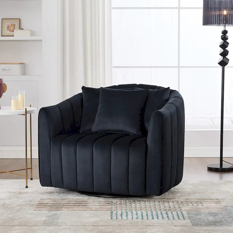 Fauteuil barillet pivotant à 360° avec assise rembourrée