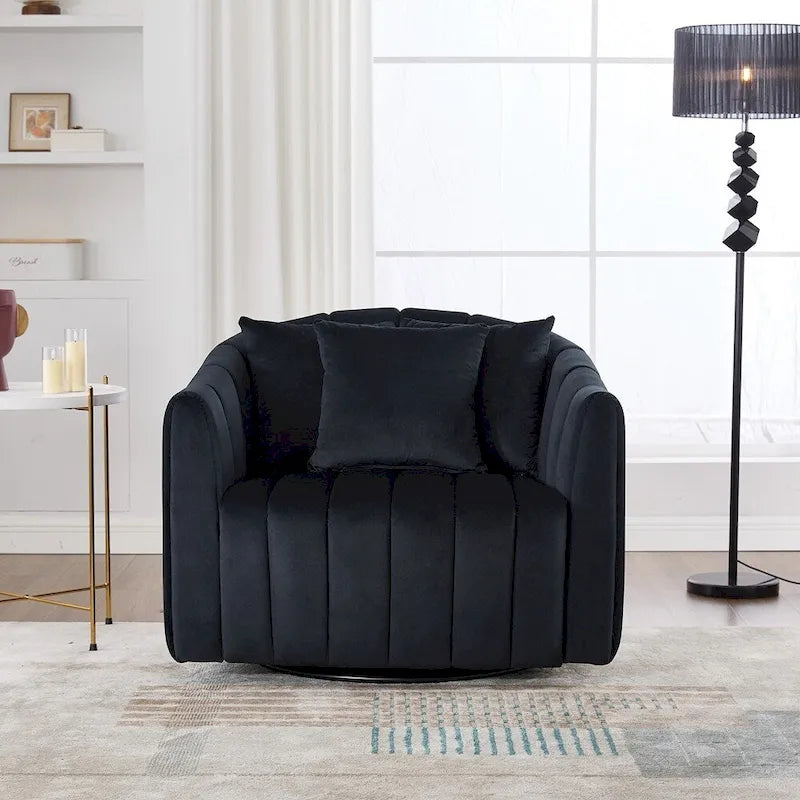 Fauteuil barillet pivotant à 360° avec assise rembourrée