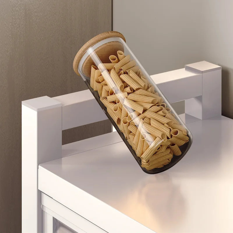 Meuble de rangement de cuisine à roulettes avec compartiment à double porte