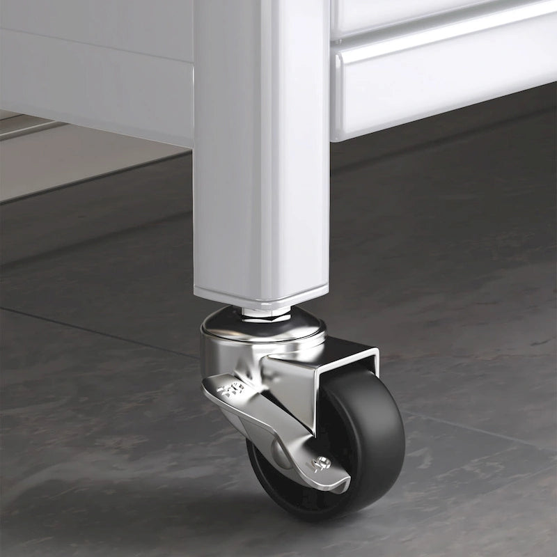 Meuble de rangement de cuisine à roulettes avec compartiment à double porte