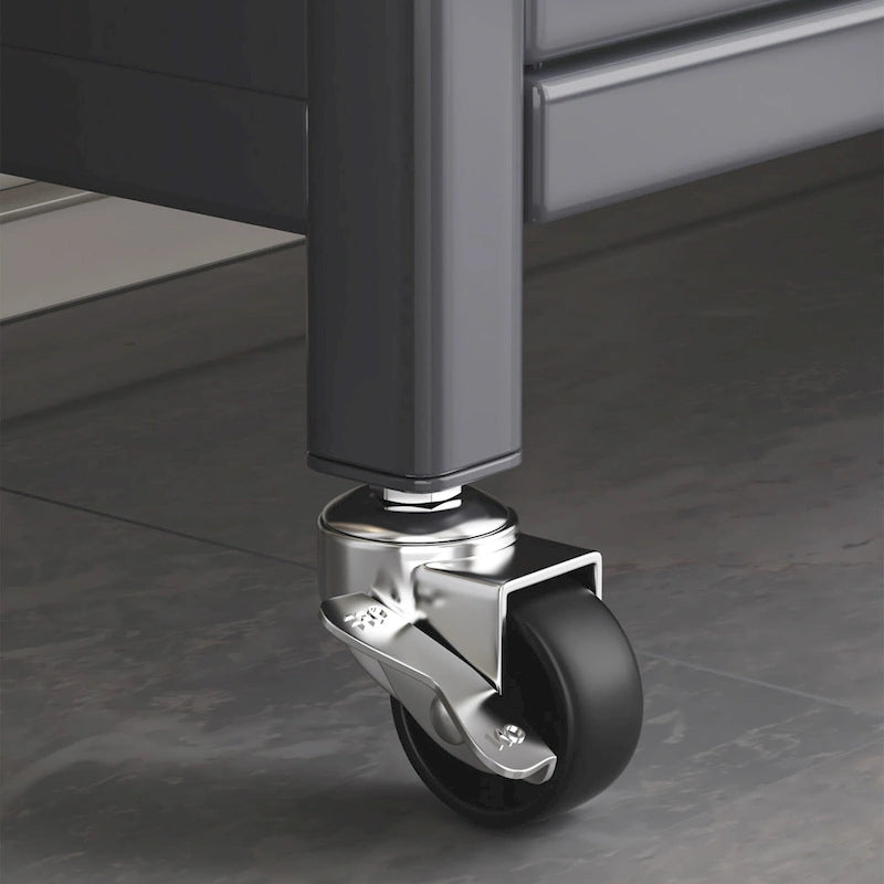 Meuble de rangement de cuisine à roulettes avec compartiment à double porte