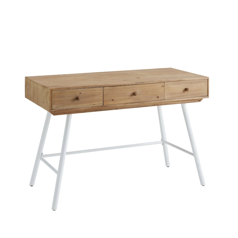 Bureau 3 tiroirs plateau bois