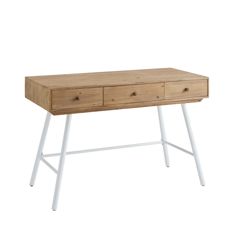 Bureau 3 tiroirs plateau bois