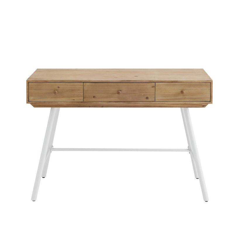 Bureau 3 tiroirs plateau bois