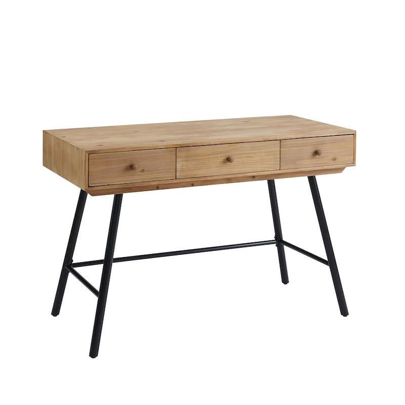 Bureau 3 tiroirs plateau bois