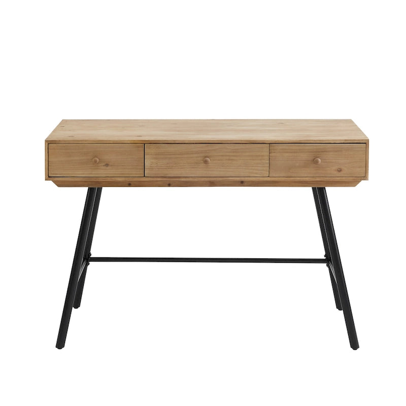 Bureau 3 tiroirs plateau bois