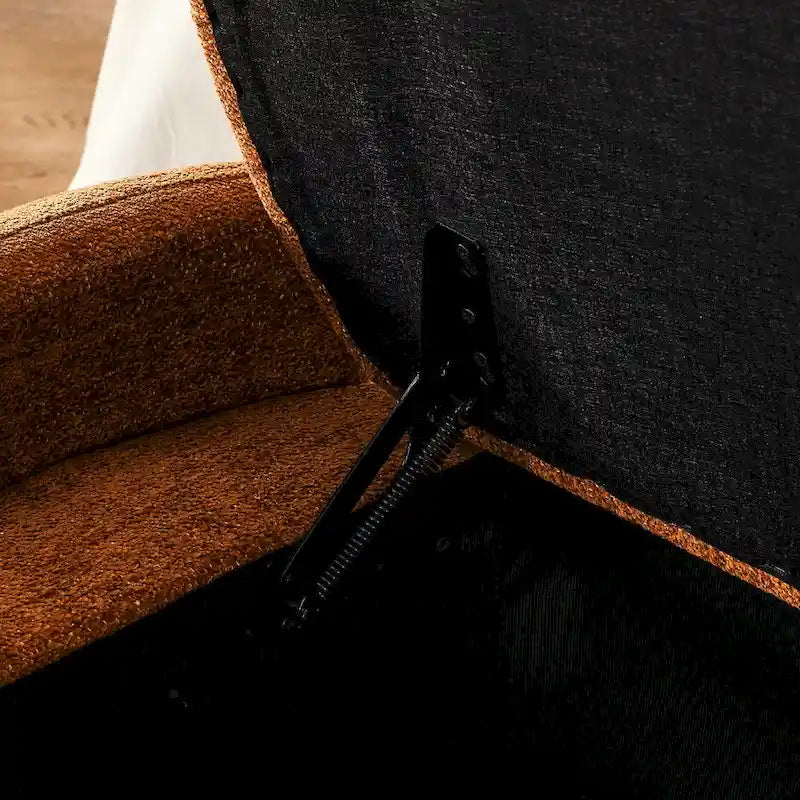 Banc de rangement ovale avec compartiment secret