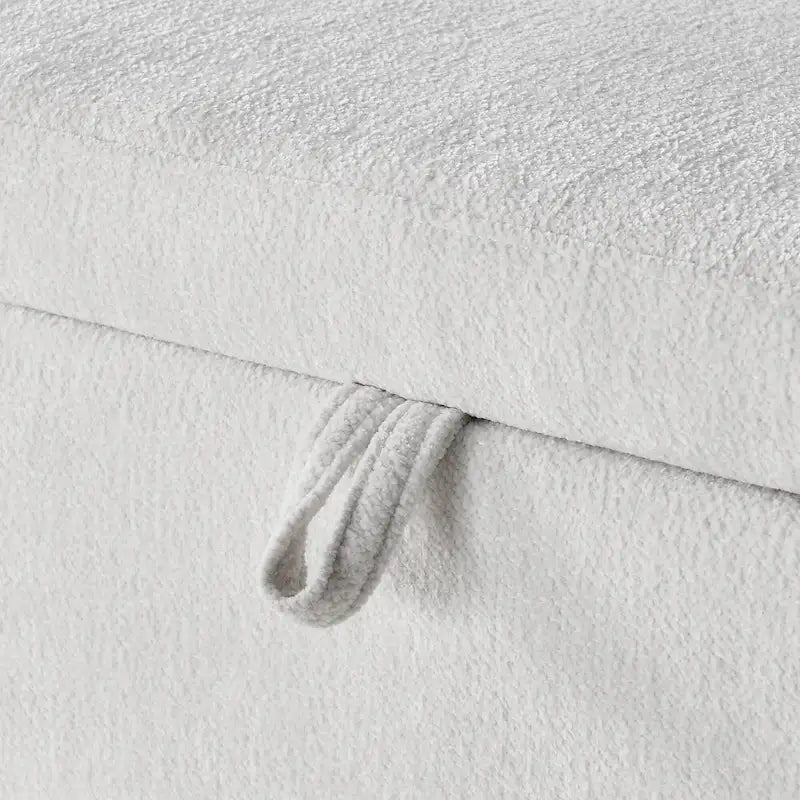 Banc de rangement ovale avec compartiment secret