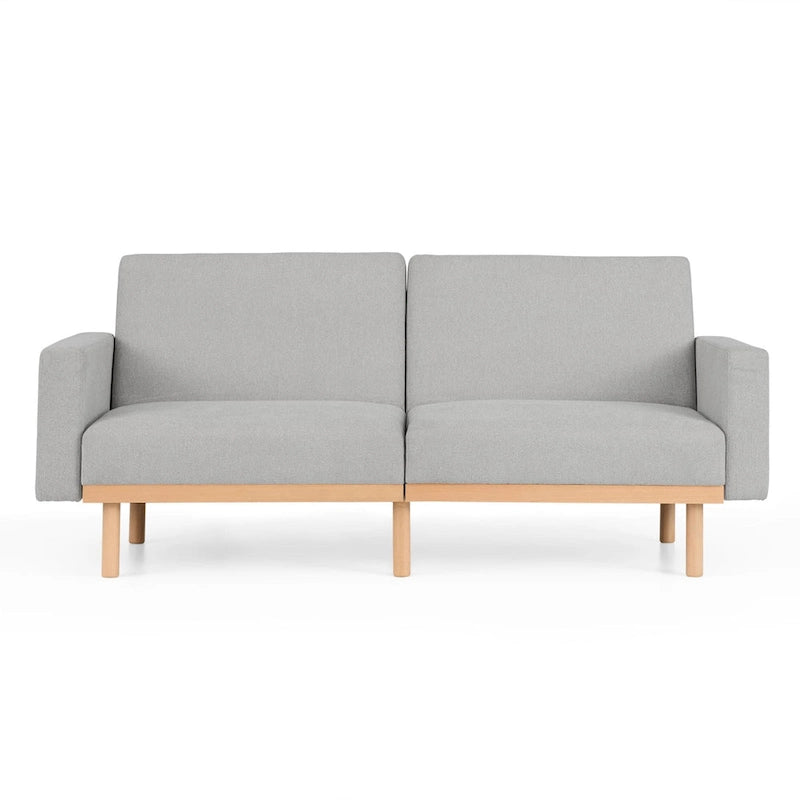 Futon rembourré avec base en bois
