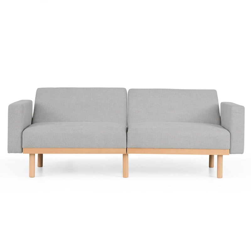 Futon rembourré avec base en bois