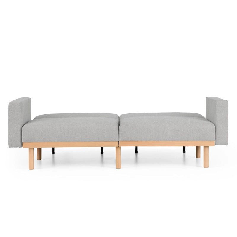 Futon rembourré avec base en bois